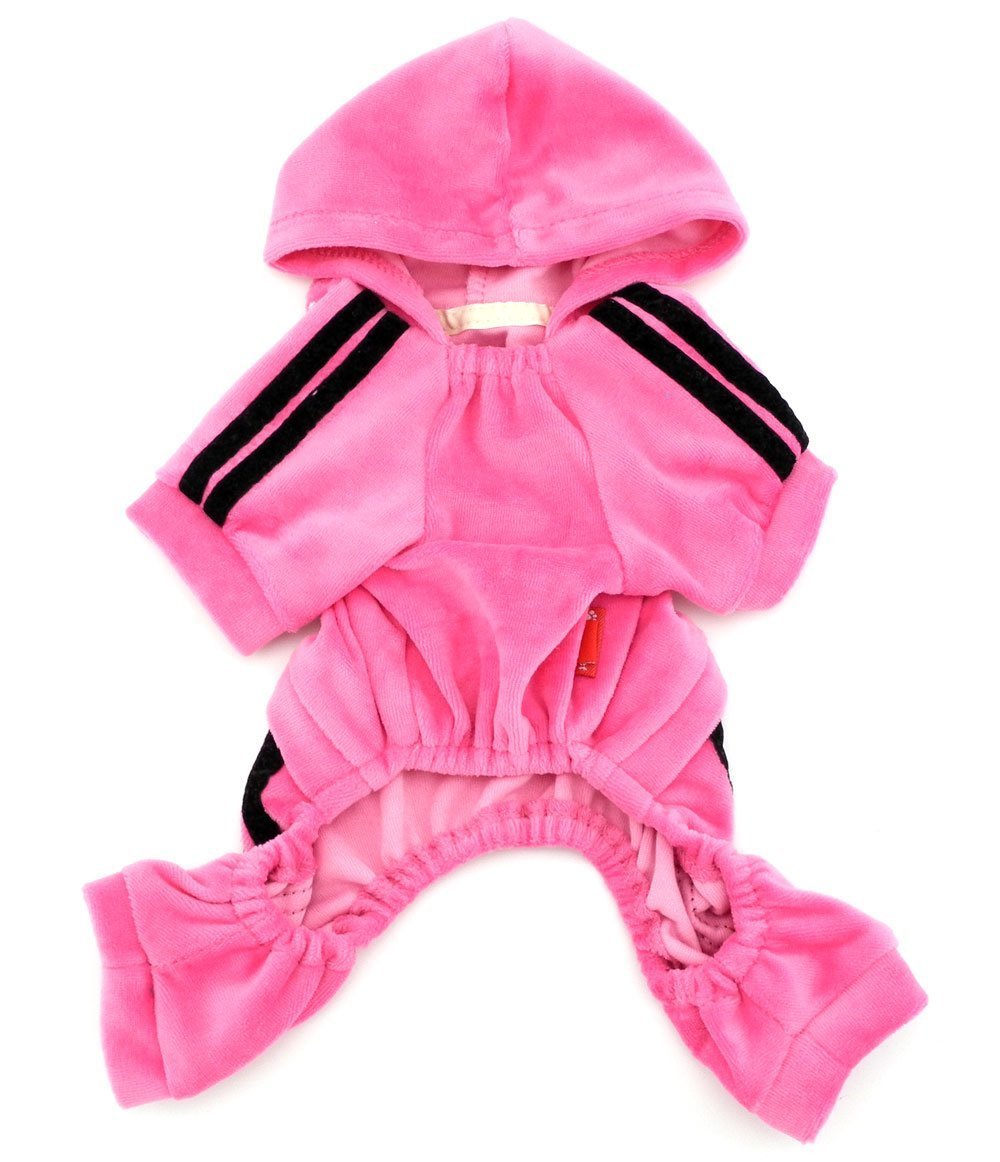 SMALLLEE_LUCKY_STORE Pet Clothes for Small Dog Cat Soft Velvet Crown Jumpsuit Coat Hooide Pajamas Tracksuit 2