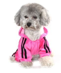 SMALLLEE_LUCKY_STORE Pet Clothes for Small Dog Cat Soft Velvet Crown Jumpsuit Coat Hooide Pajamas Tracksuit 6