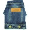 SMALLLEE_LUCKY_STORE Pet Small Dog Cat Clothes Classic Denim Jacket Coat Male Costume Blue S