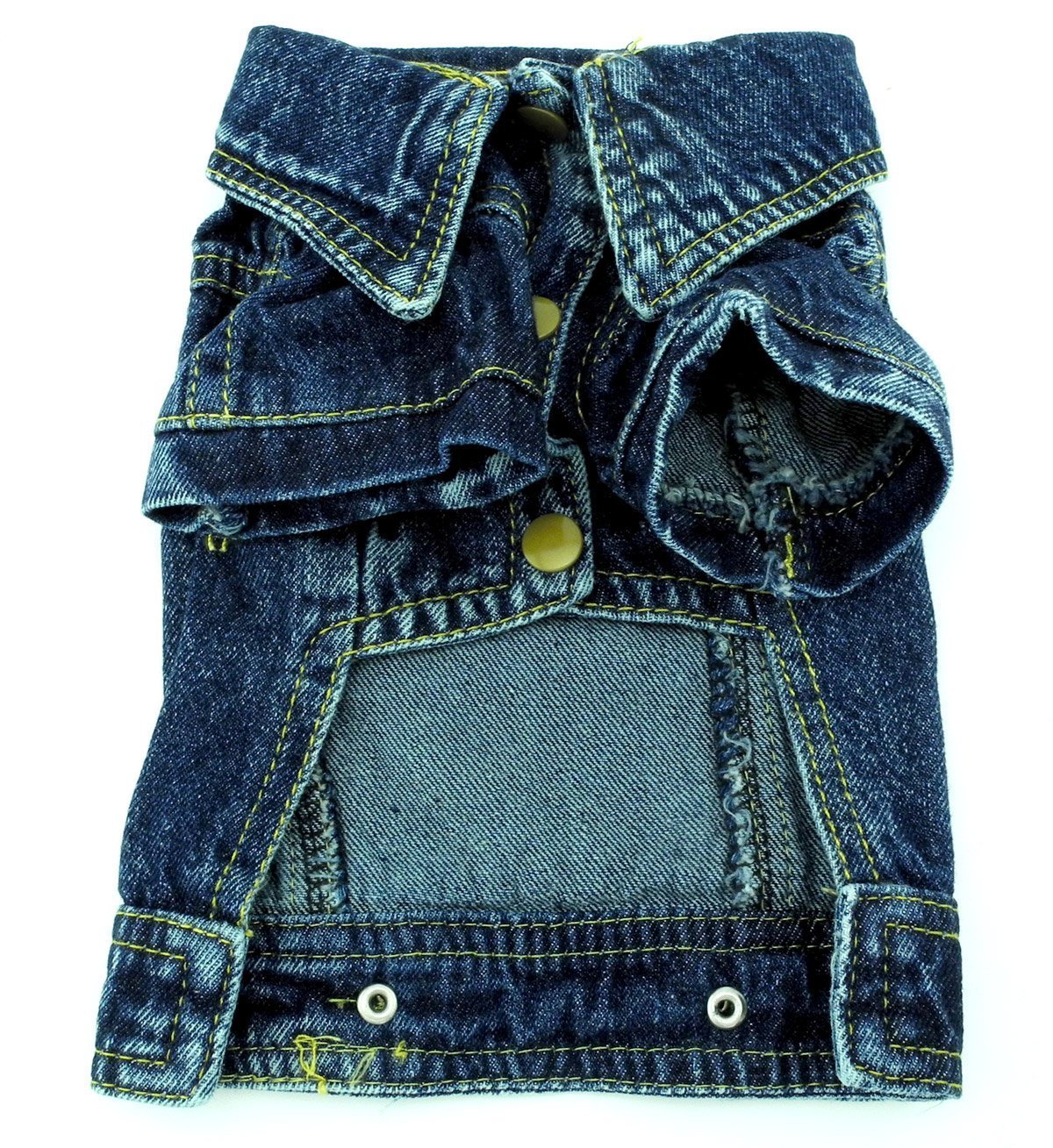 SMALLLEE_LUCKY_STORE Pet Small Dog Cat Clothes Classic Denim Jacket Coat Male Costume Blue S 3