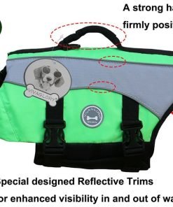 Vivaglory Dog Life Jackets with Extra Padding for Dogs, X-Small - Extra Reflective Green 3