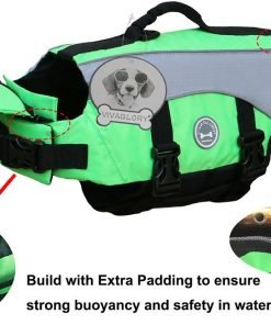 Vivaglory Dog Life Jackets with Extra Padding for Dogs, X-Small - Extra Reflective Green 4