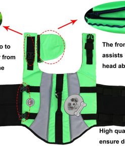 Vivaglory Dog Life Jackets with Extra Padding for Dogs, X-Small - Extra Reflective Green 5