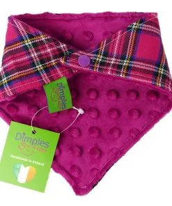 Dimples Dog Bandana - Pink Tartan (handmade for all sizes and breeds) 2