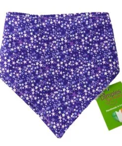 Dimples Dog Bandana - Purple Fantasy Stars (handmade for all sizes and breeds)