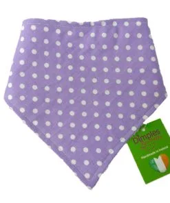 Dimples Dog Bandana - Purple Polka Dots (handmade for all sizes and breeds)