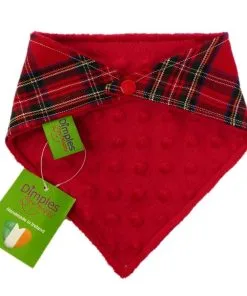 Dimples Dog Bandana - Red Tartan (handmade for all sizes and breeds) 2