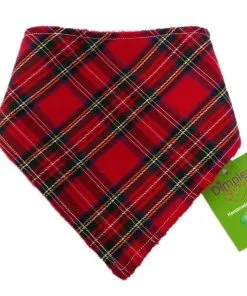 Dimples Dog Bandana - Red Tartan (handmade for all sizes and breeds)