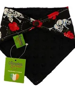 Dimples Dog Bandana - Roses & Skulls (handmade for all sizes and breeds) 2