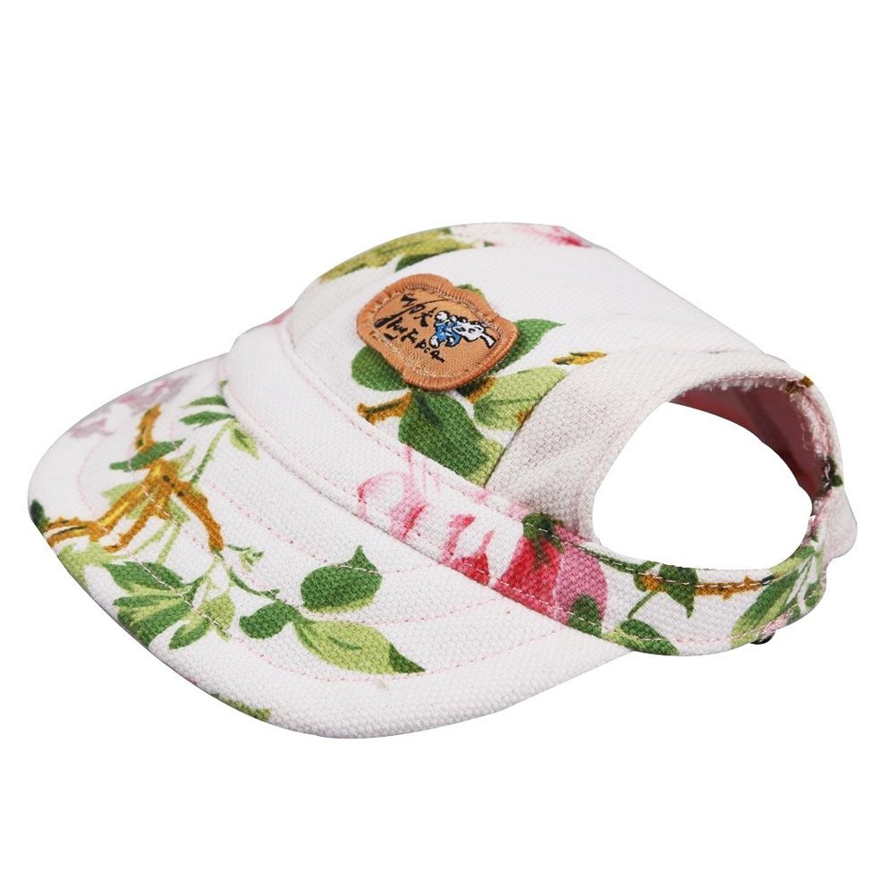 Easywin Pet Outdoor Accessories Elastic Chin Strap Doggy Puppy Dog Cat Visor Hat Sports Baseball Cap With Ear Holes Only for Small Dogs