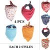 FUNPET 4 Pcs Dog Bandana Triangle Bibs Bright Coloured Scarfs Accessories for Pet Cats and Baby Puppies
