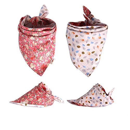 FUNPET 4 Pcs Dog Bandana Triangle Bibs Bright Coloured Scarfs Accessories for Pet Cats and Baby Puppies 3