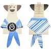 In Dog We Trust Coastal Bandana, X-Small, Blue