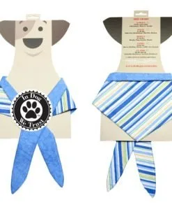 In Dog We Trust Coastal Bandana, X-Small, Blue