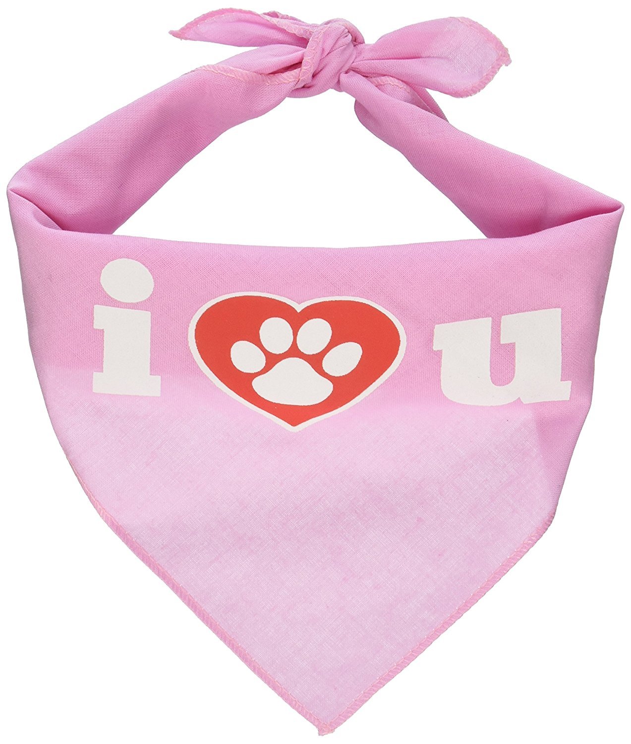 Mirage Pet Products I Love U Screen Print Bandana for Pets, Small, Light Pink