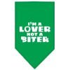 Mirage Pet Products I'm a Lover Not a Biter Screen Print Bandana for Pets, Small, Emerald Green