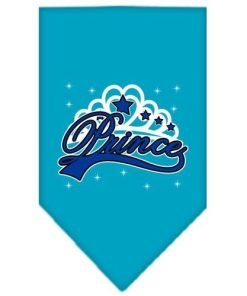 Mirage Pet Products I'm a Prince Screen Print Bandana for Pets, Small, Turquoise