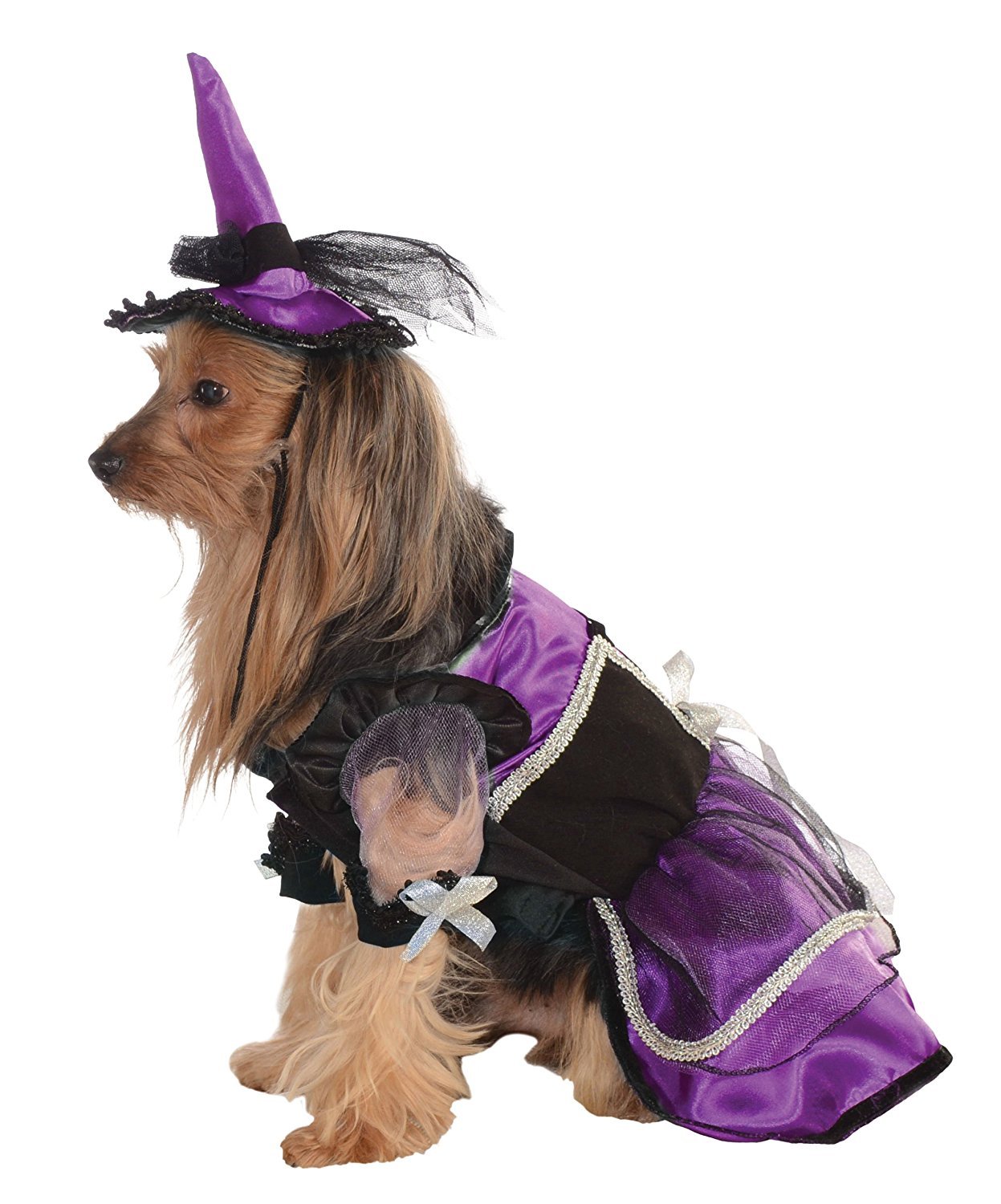 Purple Black Witch Warlock Dog Pet Costumes 2
