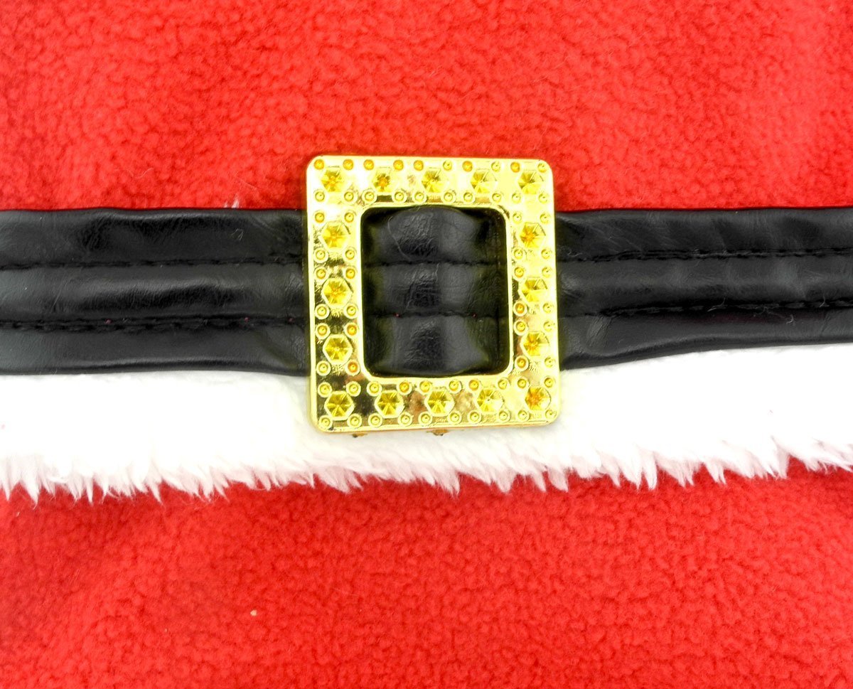 SMALLLEE_LUCKY_STORE Pet Small Dog Cat Clothes Fleece Santa Claus Costume Chirstmas Xmas Dress Up Red 10
