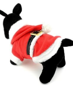 SMALLLEE_LUCKY_STORE Pet Small Dog Cat Clothes Fleece Santa Claus Costume Chirstmas Xmas Dress Up Red 3