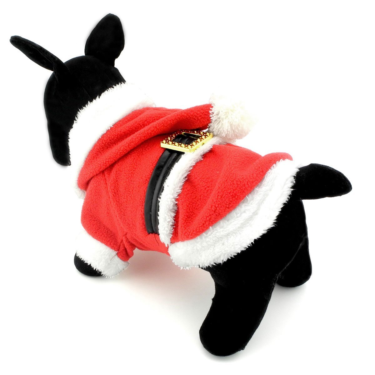 SMALLLEE_LUCKY_STORE Pet Small Dog Cat Clothes Fleece Santa Claus Costume Chirstmas Xmas Dress Up Red 3