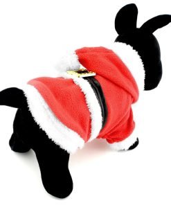 SMALLLEE_LUCKY_STORE Pet Small Dog Cat Clothes Fleece Santa Claus Costume Chirstmas Xmas Dress Up Red 4