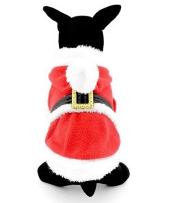 SMALLLEE_LUCKY_STORE Pet Small Dog Cat Clothes Fleece Santa Claus Costume Chirstmas Xmas Dress Up Red 5