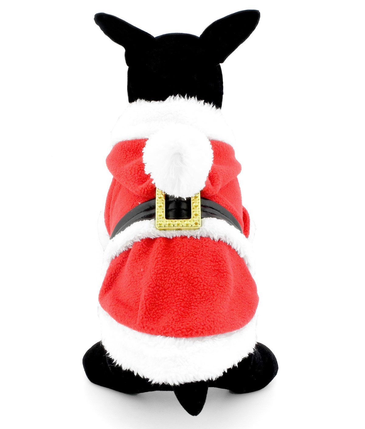 SMALLLEE_LUCKY_STORE Pet Small Dog Cat Clothes Fleece Santa Claus Costume Chirstmas Xmas Dress Up Red 5