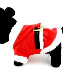 SMALLLEE_LUCKY_STORE Pet Small Dog Cat Clothes Fleece Santa Claus Costume Chirstmas Xmas Dress Up Red 6