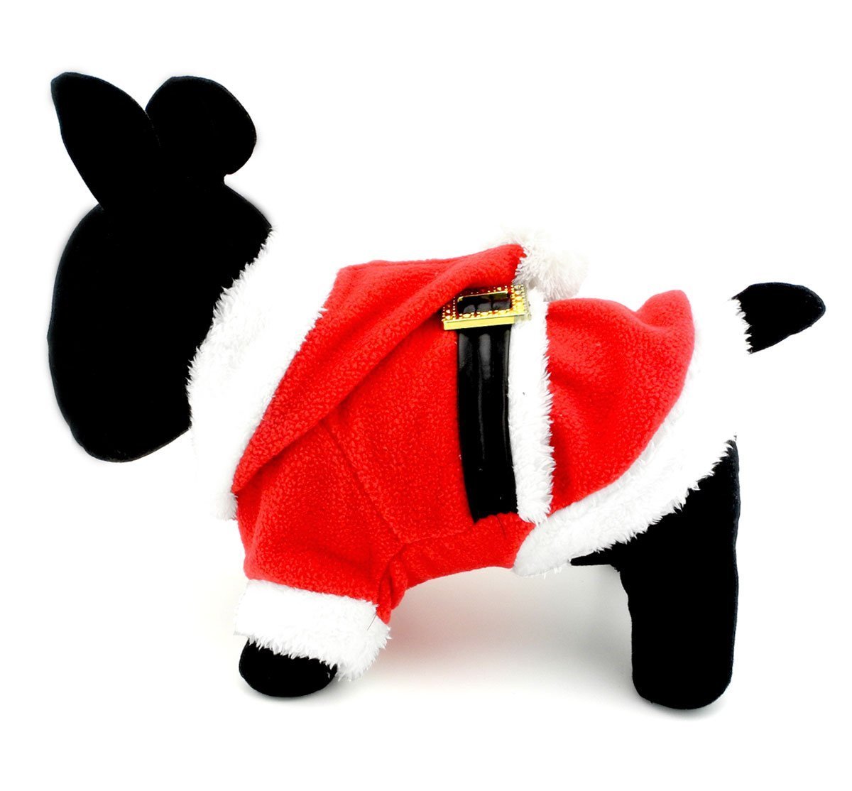 SMALLLEE_LUCKY_STORE Pet Small Dog Cat Clothes Fleece Santa Claus Costume Chirstmas Xmas Dress Up Red 6
