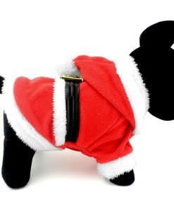 SMALLLEE_LUCKY_STORE Pet Small Dog Cat Clothes Fleece Santa Claus Costume Chirstmas Xmas Dress Up Red 7