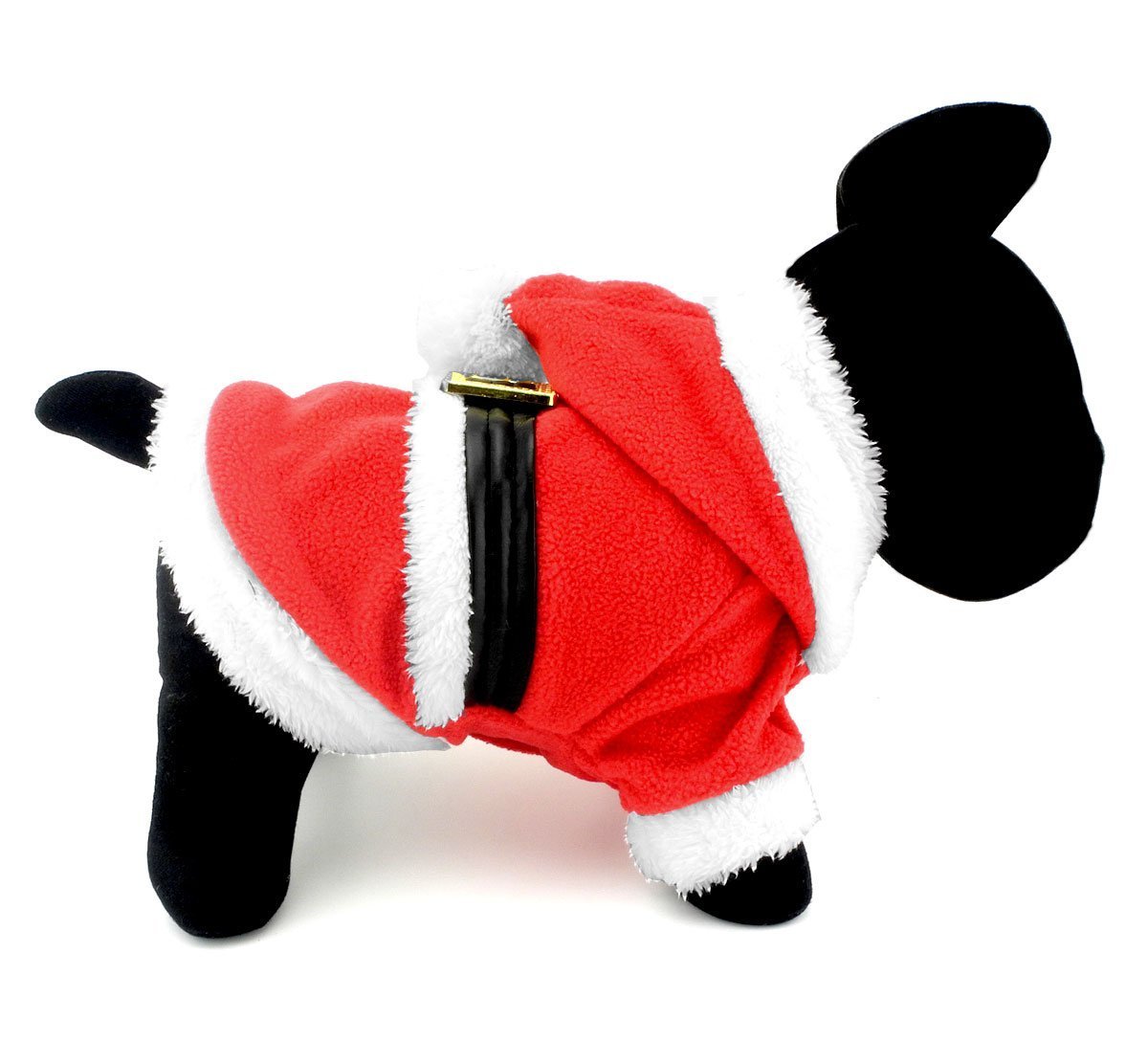 SMALLLEE_LUCKY_STORE Pet Small Dog Cat Clothes Fleece Santa Claus Costume Chirstmas Xmas Dress Up Red 7