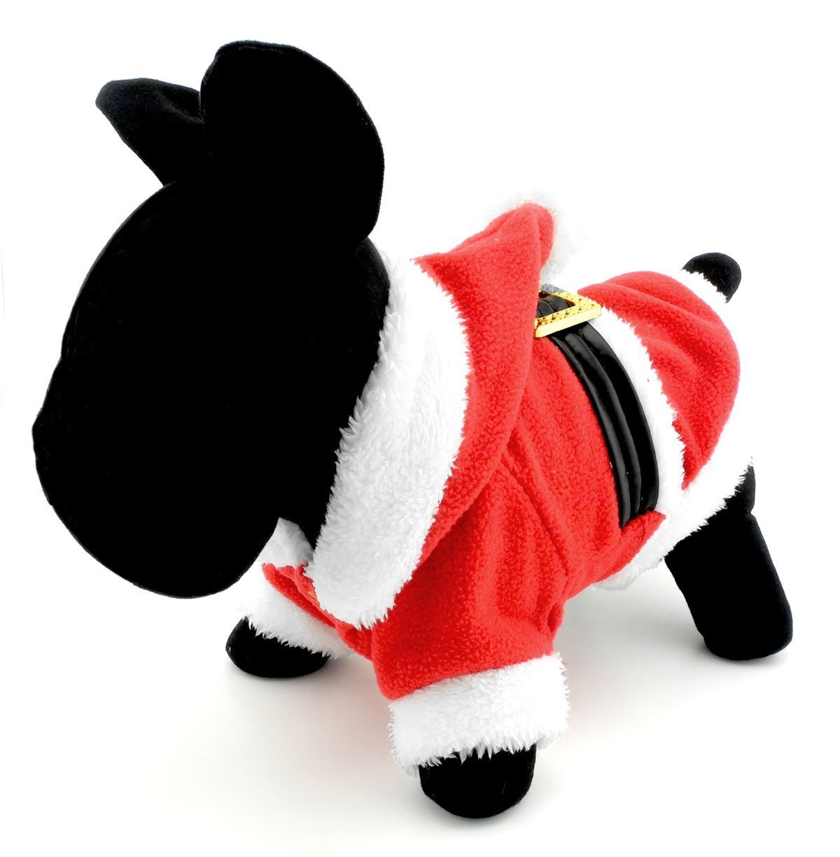 SMALLLEE_LUCKY_STORE Pet Small Dog Cat Clothes Fleece Santa Claus Costume Chirstmas Xmas Dress Up Red 8