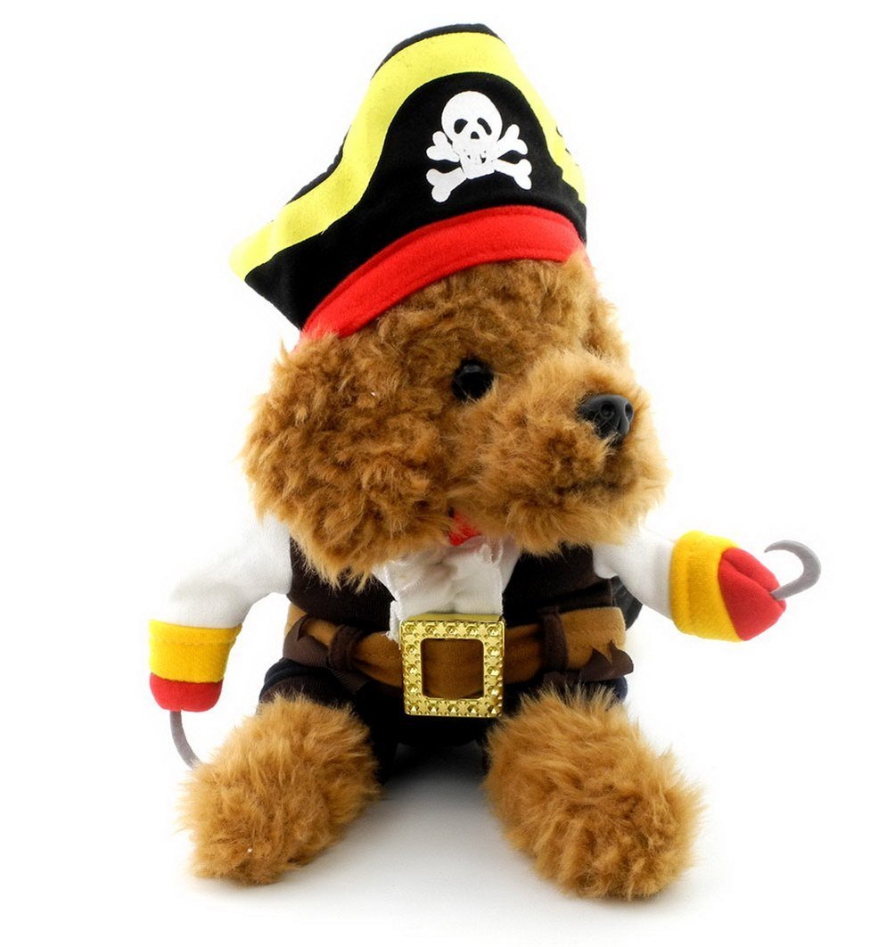 SELMAI Pet Cat Dog under 20 pounds Small Dog Pirate Costume Coat with Adjustable Hat 6