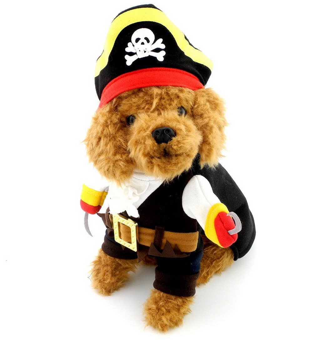 SELMAI Pet Cat Dog under 20 pounds Small Dog Pirate Costume Coat with Adjustable Hat