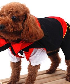 SMALLLEE_LUCKY_STORE Cat Dog Clothes Black Red Vampire Jumpsuit Cloak Coat Costume Small Dog Clothes 4