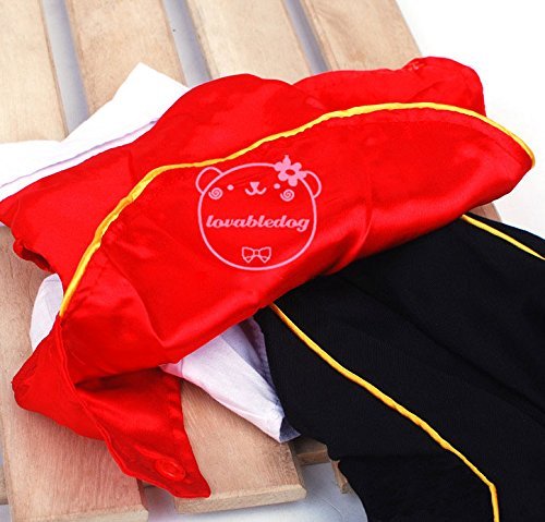 SMALLLEE_LUCKY_STORE Cat Dog Clothes Black Red Vampire Jumpsuit Cloak Coat Costume Small Dog Clothes 6