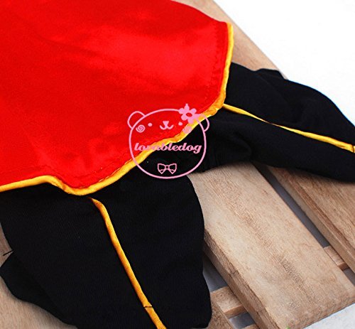 SMALLLEE_LUCKY_STORE Cat Dog Clothes Black Red Vampire Jumpsuit Cloak Coat Costume Small Dog Clothes 7