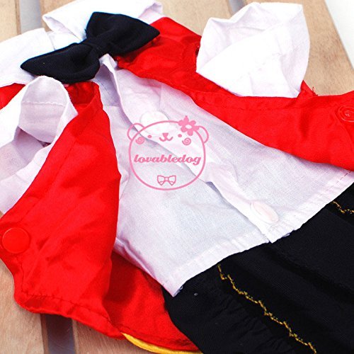 SMALLLEE_LUCKY_STORE Cat Dog Clothes Black Red Vampire Jumpsuit Cloak Coat Costume Small Dog Clothes 8