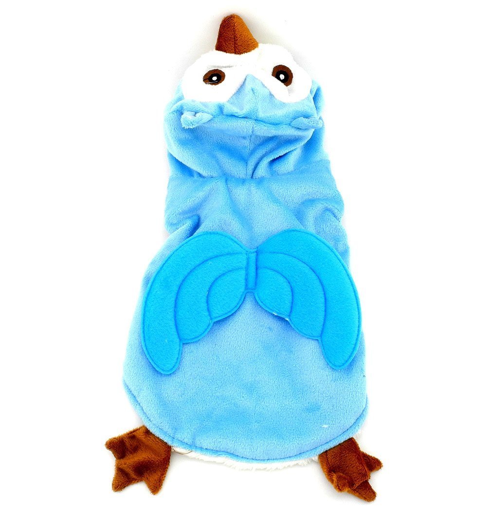 SMALLLEE_LUCKY_STORE Dog Cat Fleece Owl Costume Pajamas Puppy Winter Coat for Small Dog under 20lbs 2