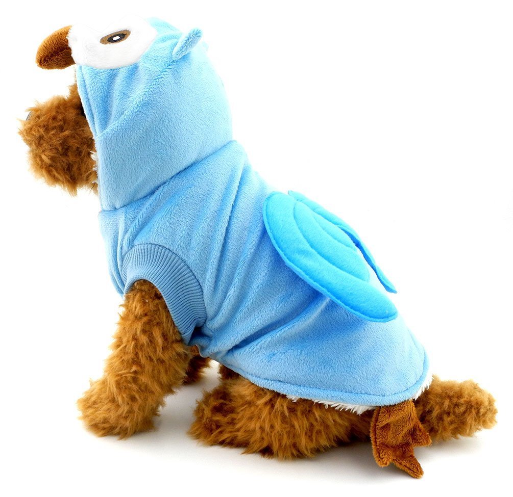 SMALLLEE_LUCKY_STORE Dog Cat Fleece Owl Costume Pajamas Puppy Winter Coat for Small Dog under 20lbs 4