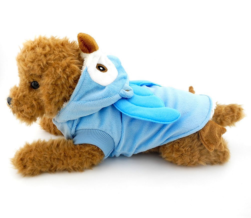 SMALLLEE_LUCKY_STORE Dog Cat Fleece Owl Costume Pajamas Puppy Winter Coat for Small Dog under 20lbs 5
