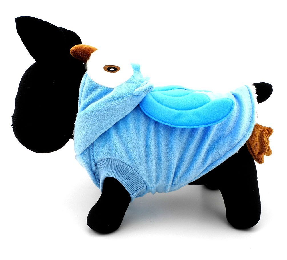 SMALLLEE_LUCKY_STORE Dog Cat Fleece Owl Costume Pajamas Puppy Winter Coat for Small Dog under 20lbs 8
