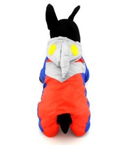 SMALLLEE_LUCKY_STORE Pet Clothes for Small Dog Cat Ultraman Costume with Hood Padded Jacket Coat Halloween Clothing 3