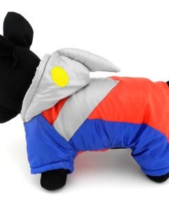 SMALLLEE_LUCKY_STORE Pet Clothes for Small Dog Cat Ultraman Costume with Hood Padded Jacket Coat Halloween Clothing 5