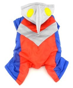 SMALLLEE_LUCKY_STORE Pet Clothes for Small Dog Cat Ultraman Costume with Hood Padded Jacket Coat Halloween Clothing 8