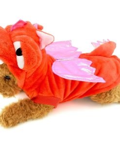 SMALLLEE_LUCKY_STORE Pet Dog Cat Flying Dragon Dinosaur Costume Velvet Coat 5