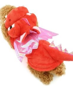 SMALLLEE_LUCKY_STORE Pet Dog Cat Flying Dragon Dinosaur Costume Velvet Coat 6