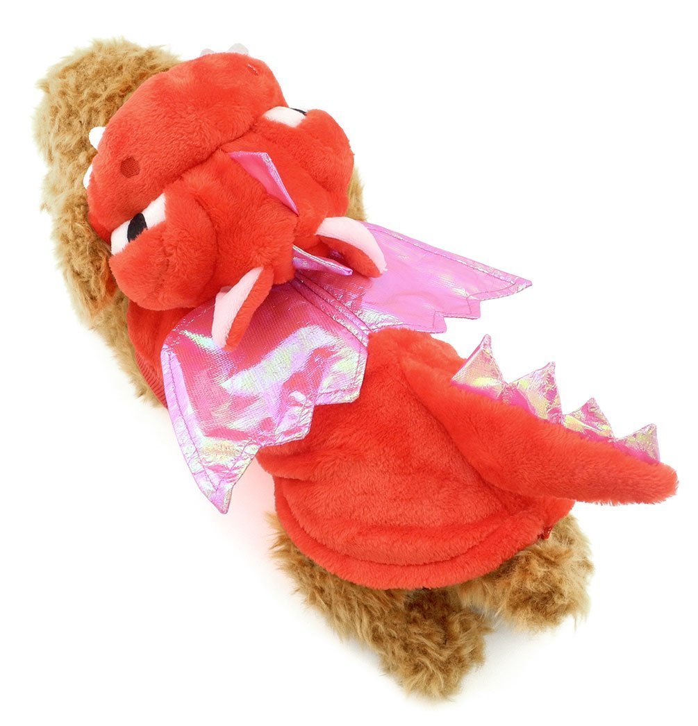 SMALLLEE_LUCKY_STORE Pet Dog Cat Flying Dragon Dinosaur Costume Velvet Coat 6