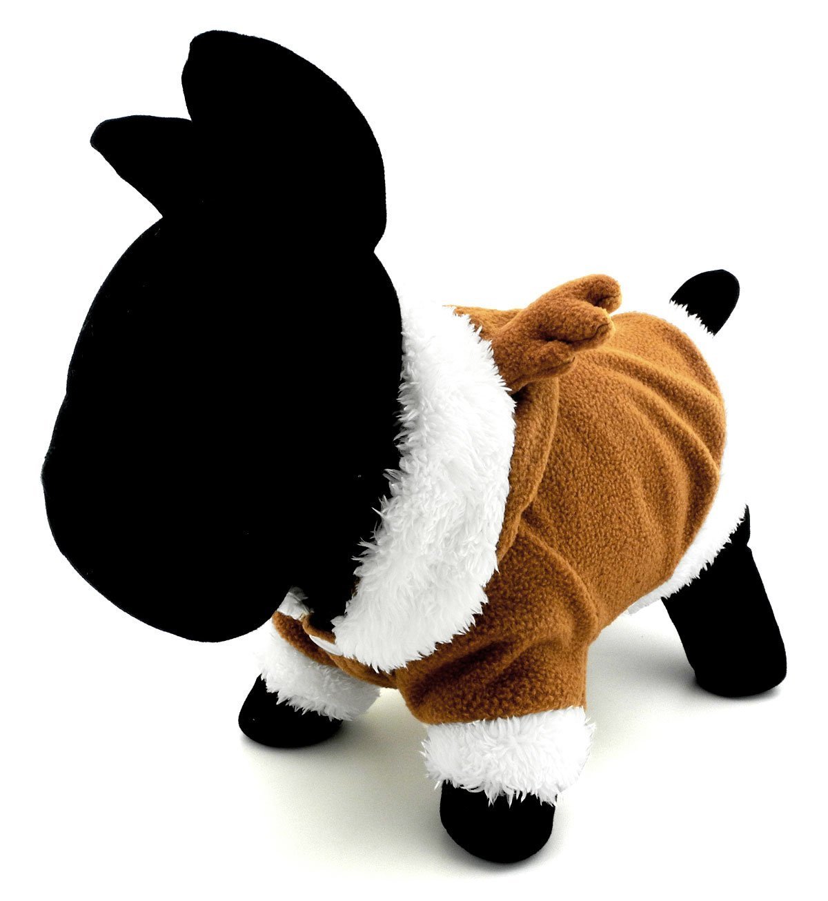 SMALLLEE_LUCKY_STORE Pet Small Dog Cat Clothes Fleece Reindeer Costume Halloween Dress Up Khaki 8